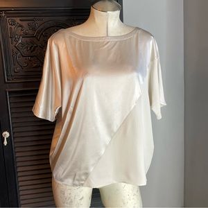 Eileen Fisher Cream Satin Blouse